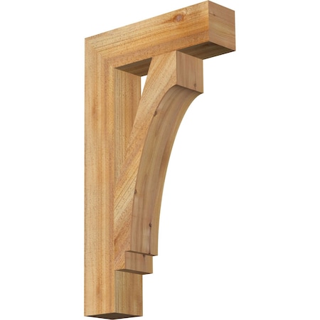 Ekena Millwork Imperial Block Rough Sawn Bracket, Western Red Cedar, 4"W x 16"D x 28"H BKT04X16X28IMP05RWR